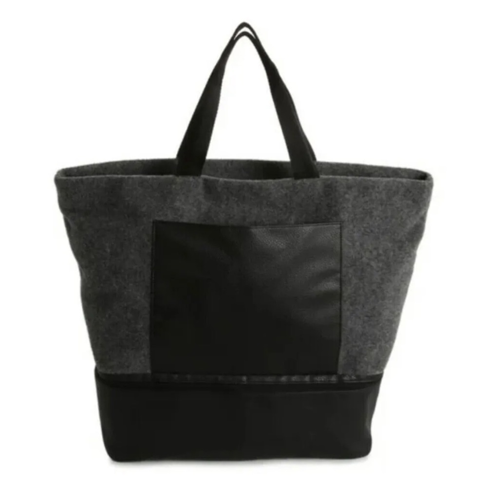 Brand New!  DSW Gray Wool Weekender Travel Large  Tote Bag with Shoe Section